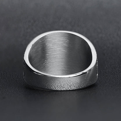 United States Navy Dark Blue Center Stone Stainless Steel Women's Ring