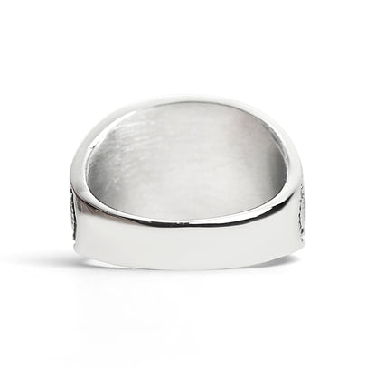 United States Navy Dark Blue Center Stone Stainless Steel Women's Ring
