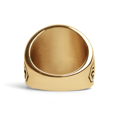 18K Gold PVD Stainless Steel Red Stone United States Marines Ring