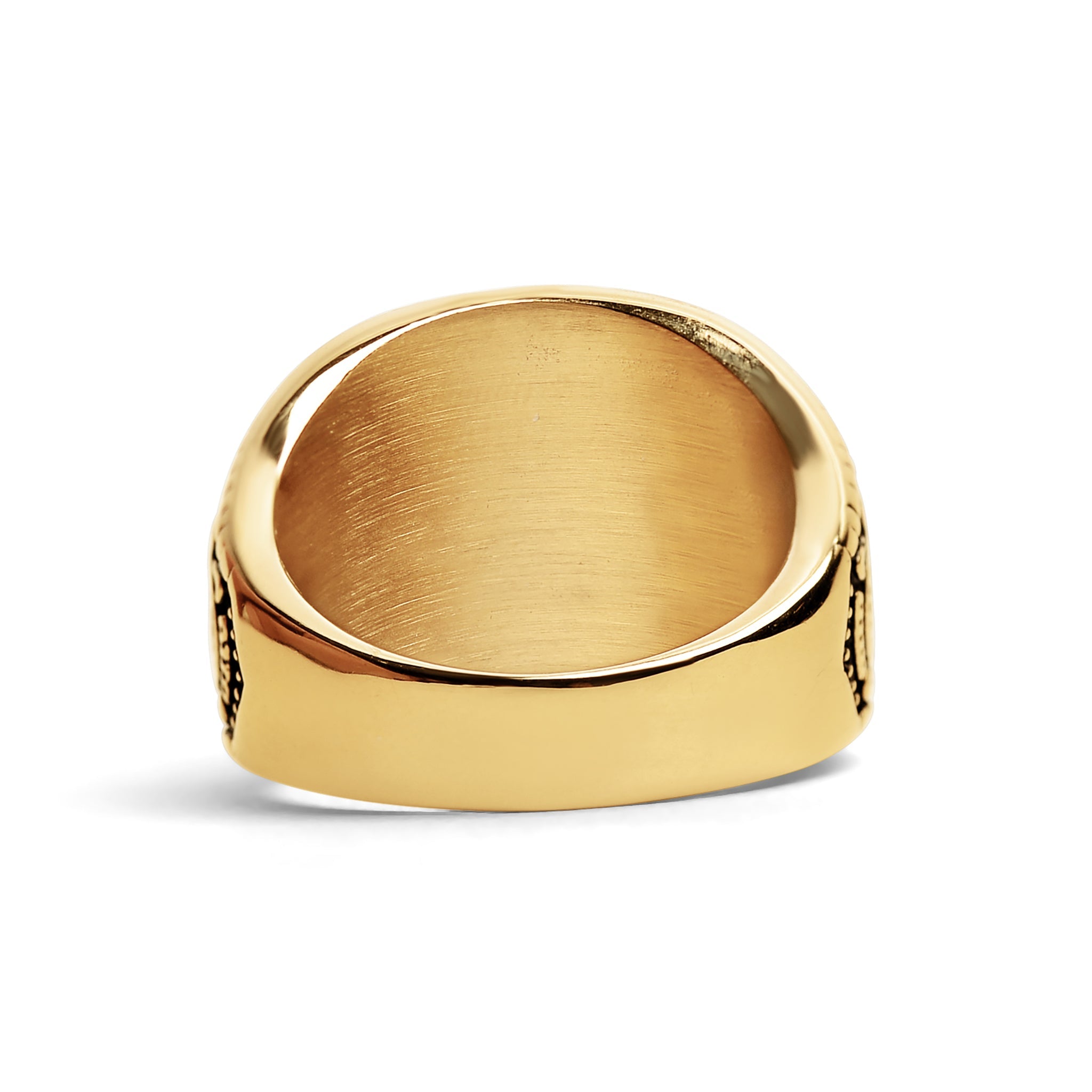 18K Gold PVD Stainless Steel United States Navy Blue Center Stone Ring