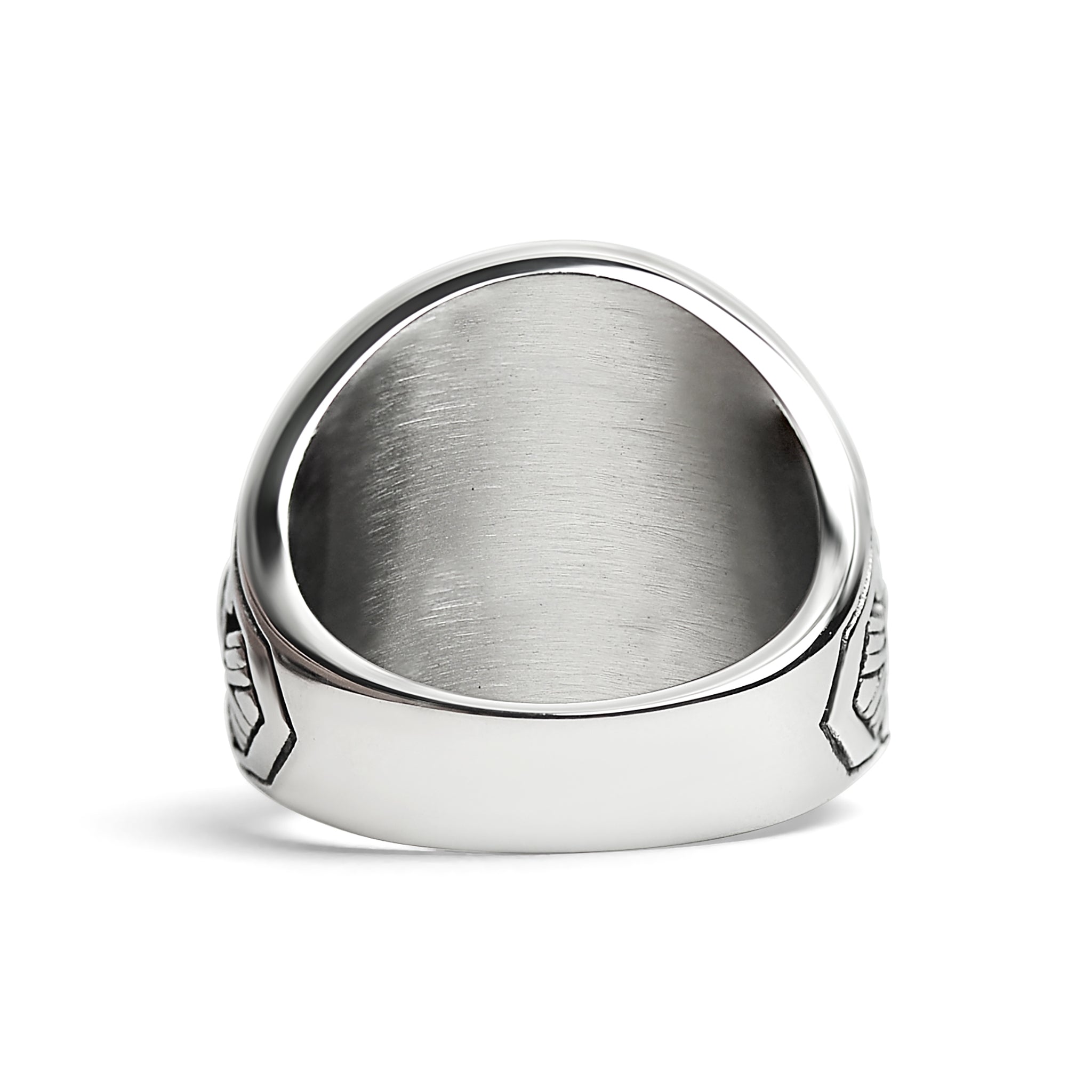 Stainless Steel United States Army Red Center Stone Ring
