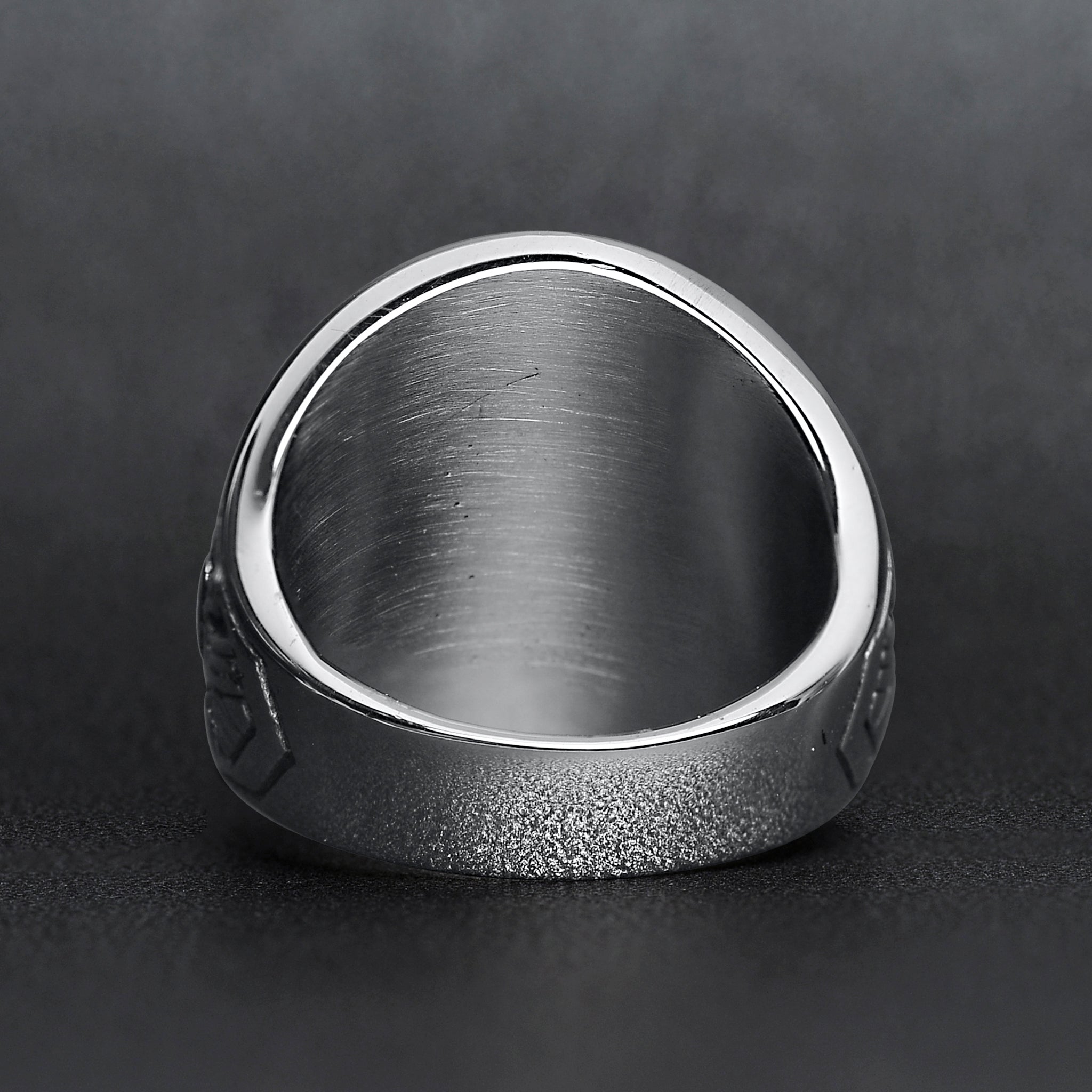Stainless Steel United States Army Red Center Stone Ring