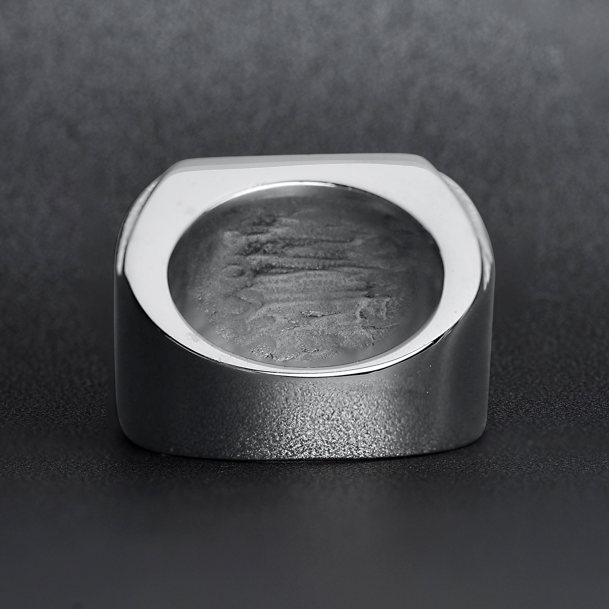 Military Eagle CZ Stone Accents Stainless Steel Ring