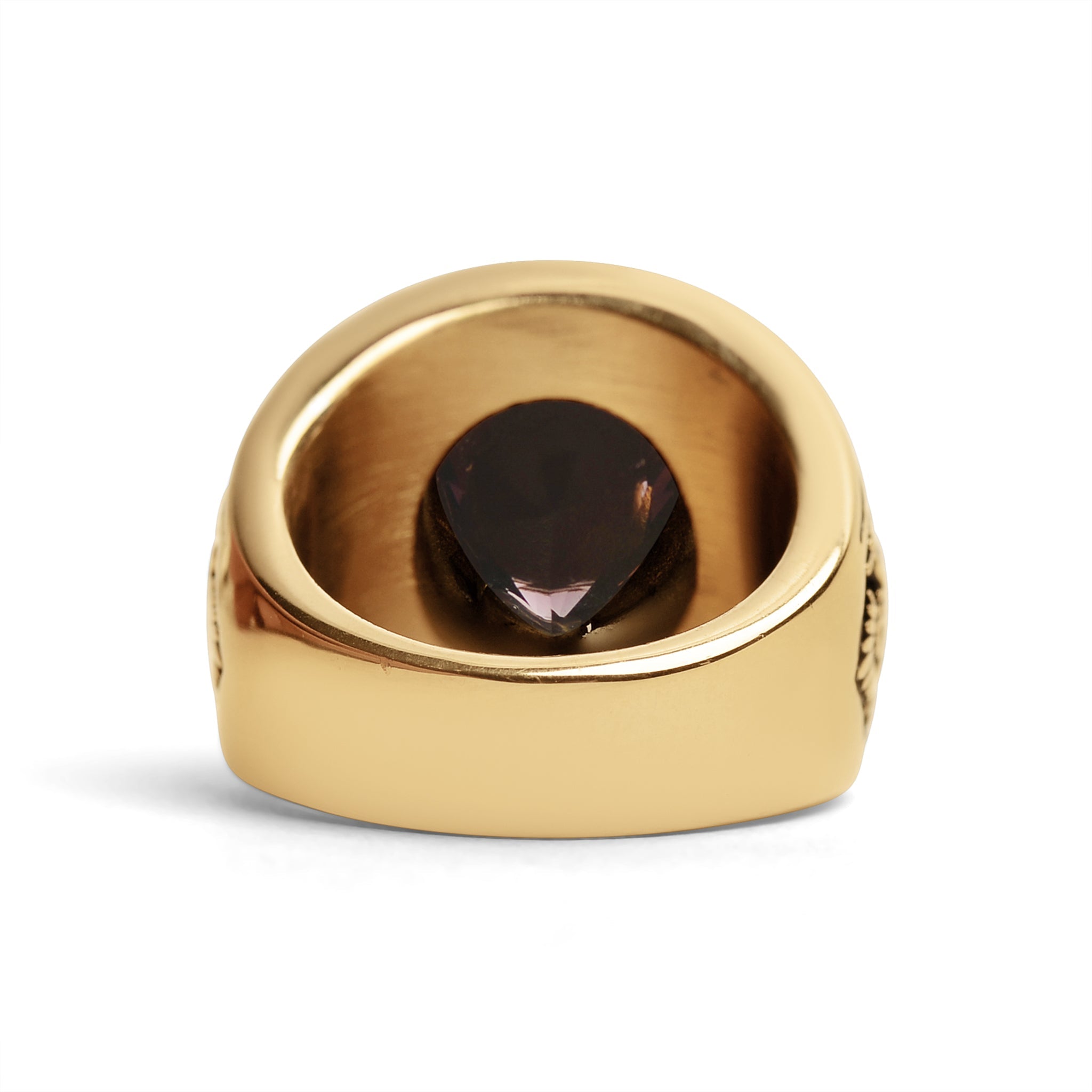 18K Gold PVD Stainless Steel Military Purple Heart Men's Ring