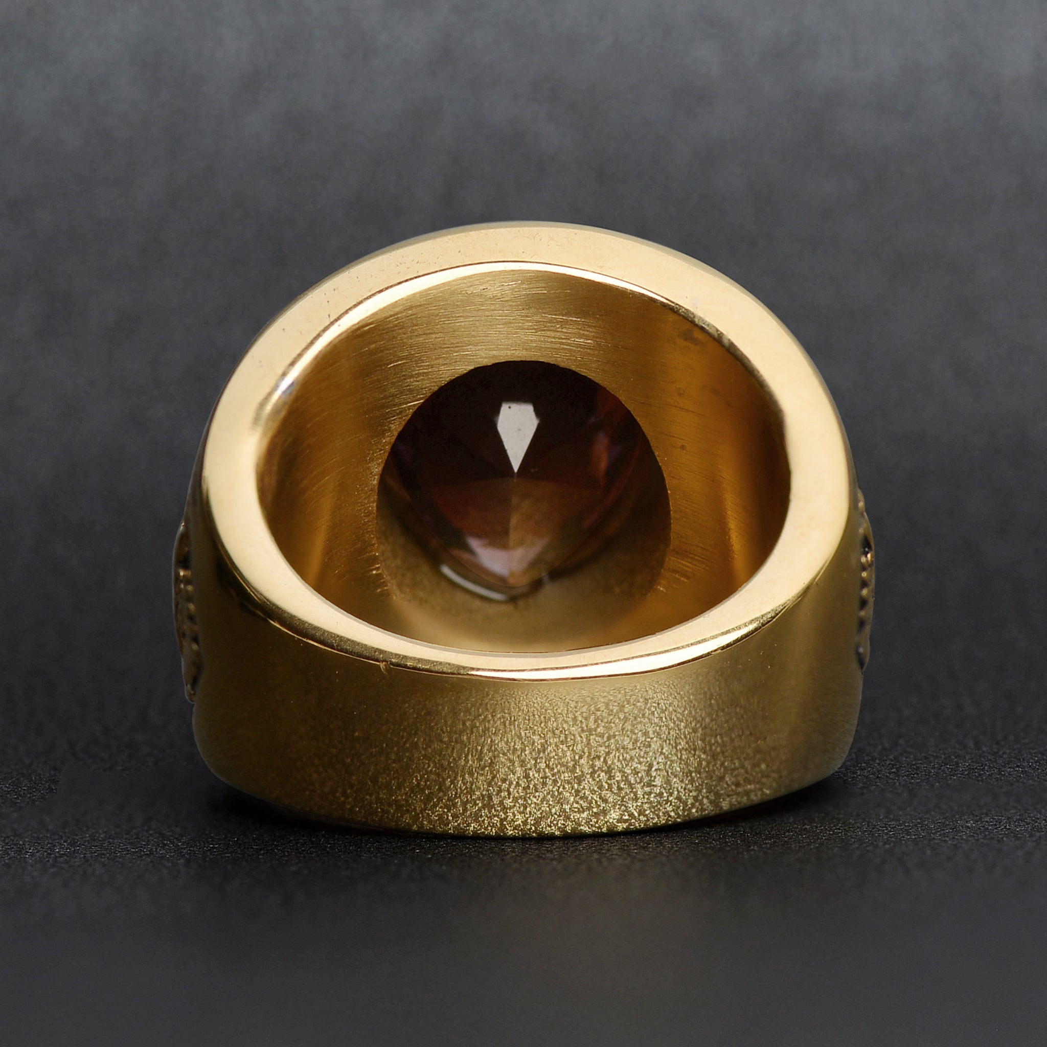 18K Gold PVD Stainless Steel Military Purple Heart Men's Ring