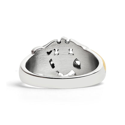 18K Gold PVD Stainless Steel United States Navy Two Tone Women's Ring