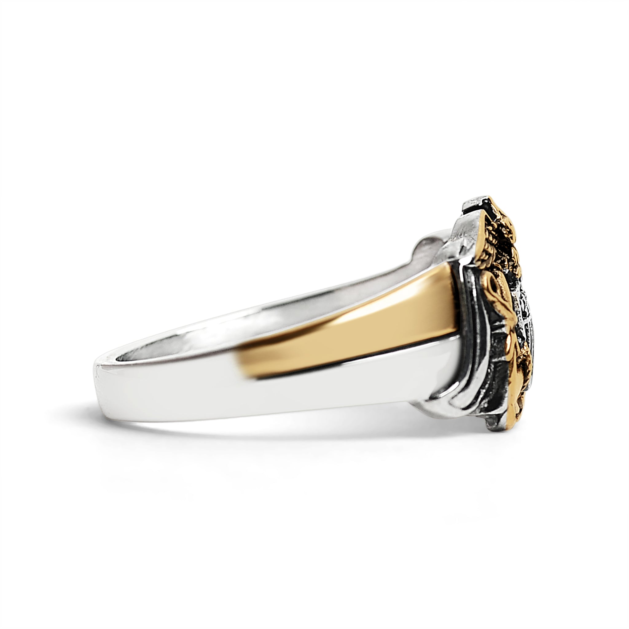 18K Gold PVD Stainless Steel United States Navy Two Tone Women's Ring