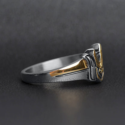 18K Gold PVD Stainless Steel United States Air Force Two Tone Military Women's Ring