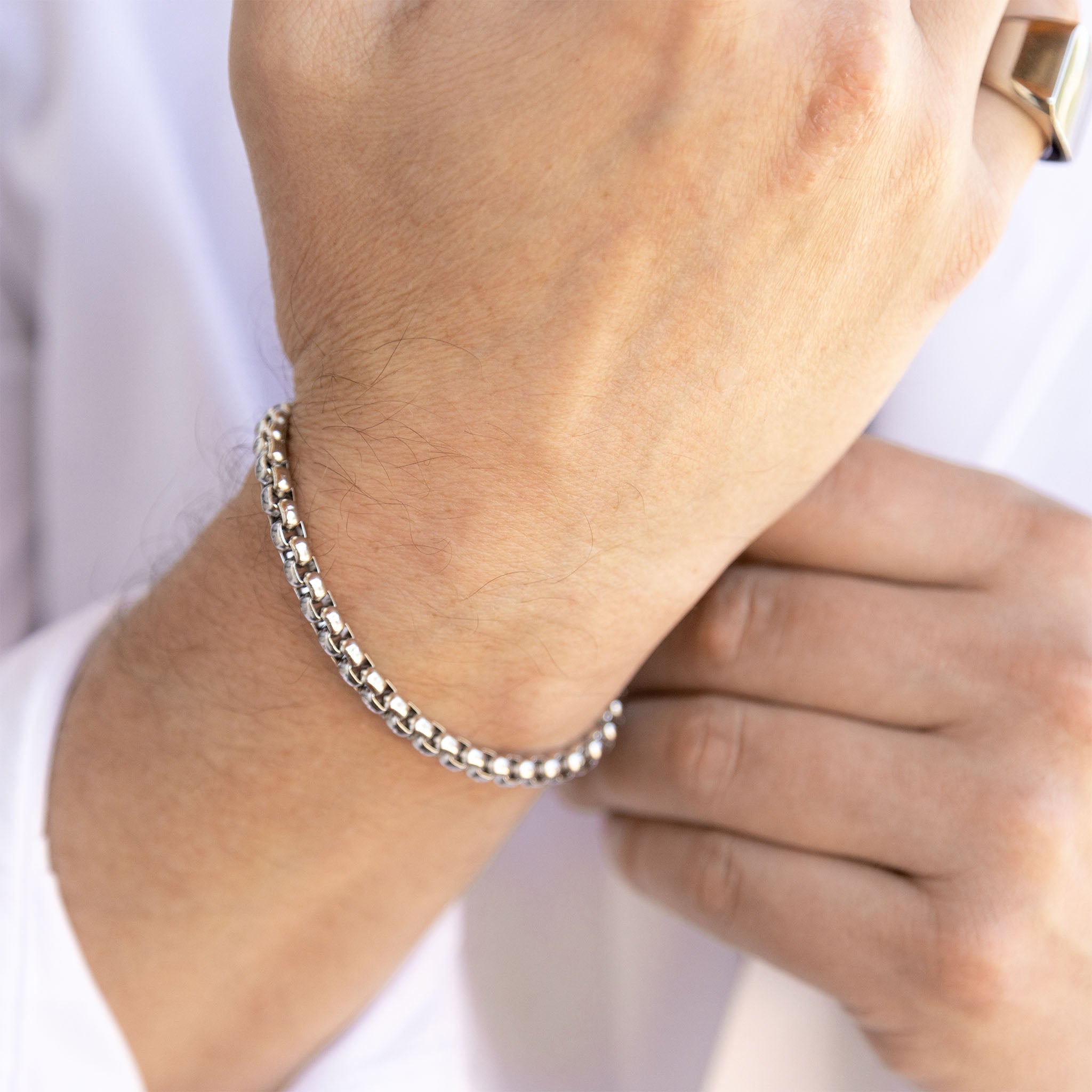 18K Gold PVD Stainless Steel Chain Metal Clasp Bracelet