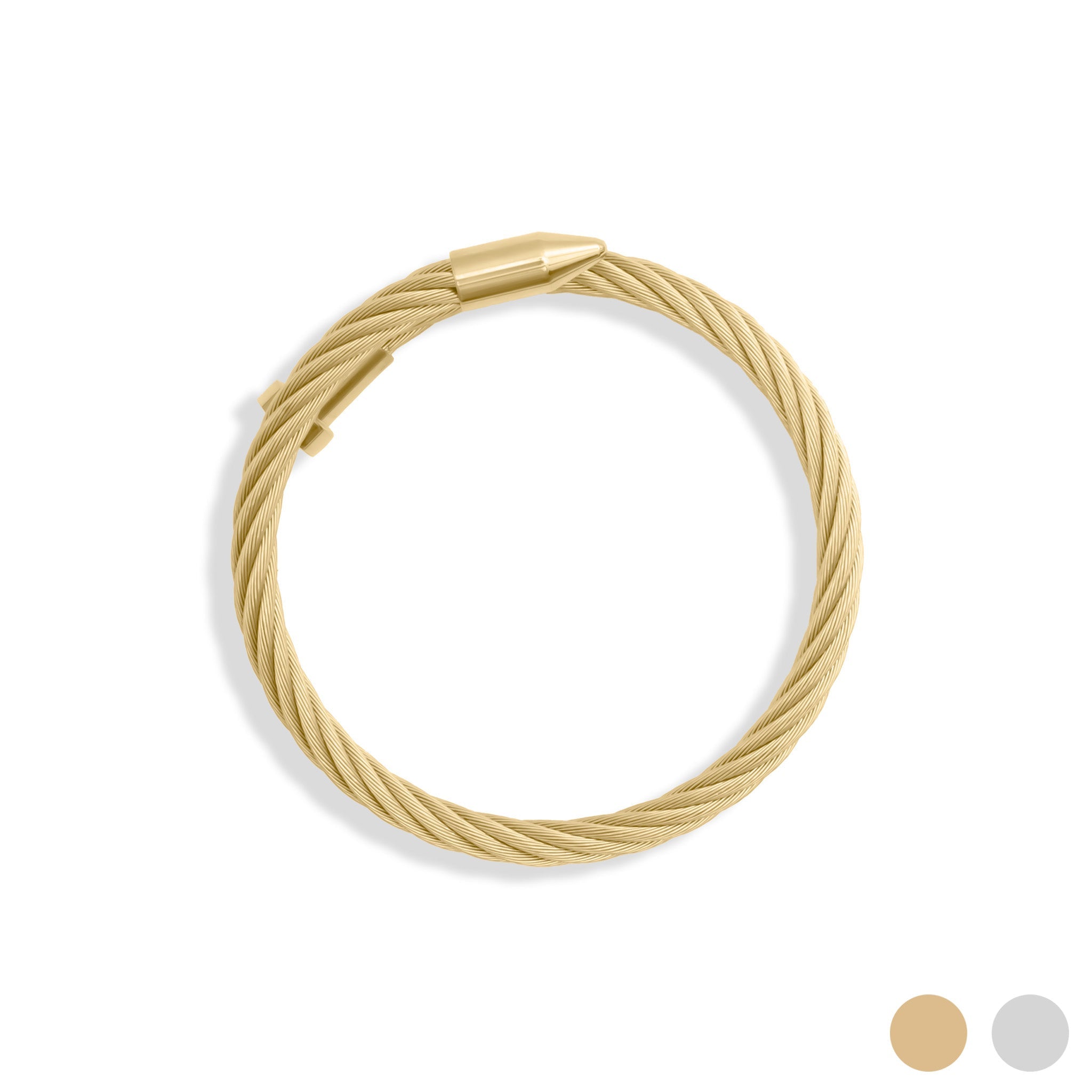 18K Gold PVD Stainless Steel Mens Metal Nail Bracelet