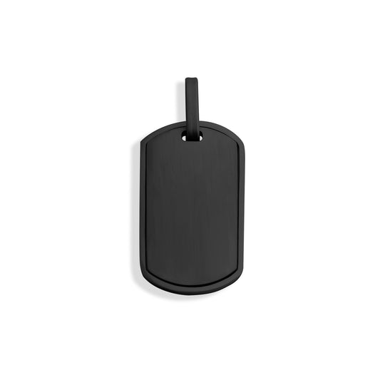 Stainless Steel Mens Brushed Matte Black Dog Tag
