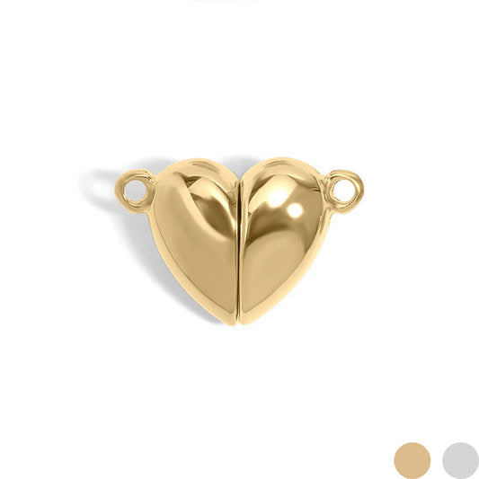 18K Gold PVD Stainless Steel Heart Magnetic Clasp