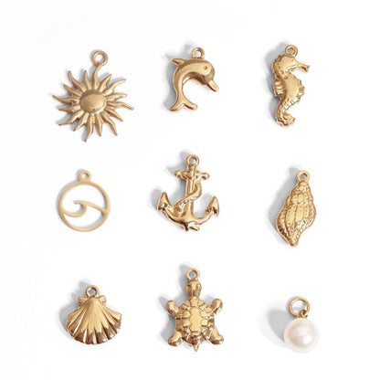 18K Gold PVD Stainless Steel Dolphin Charm
