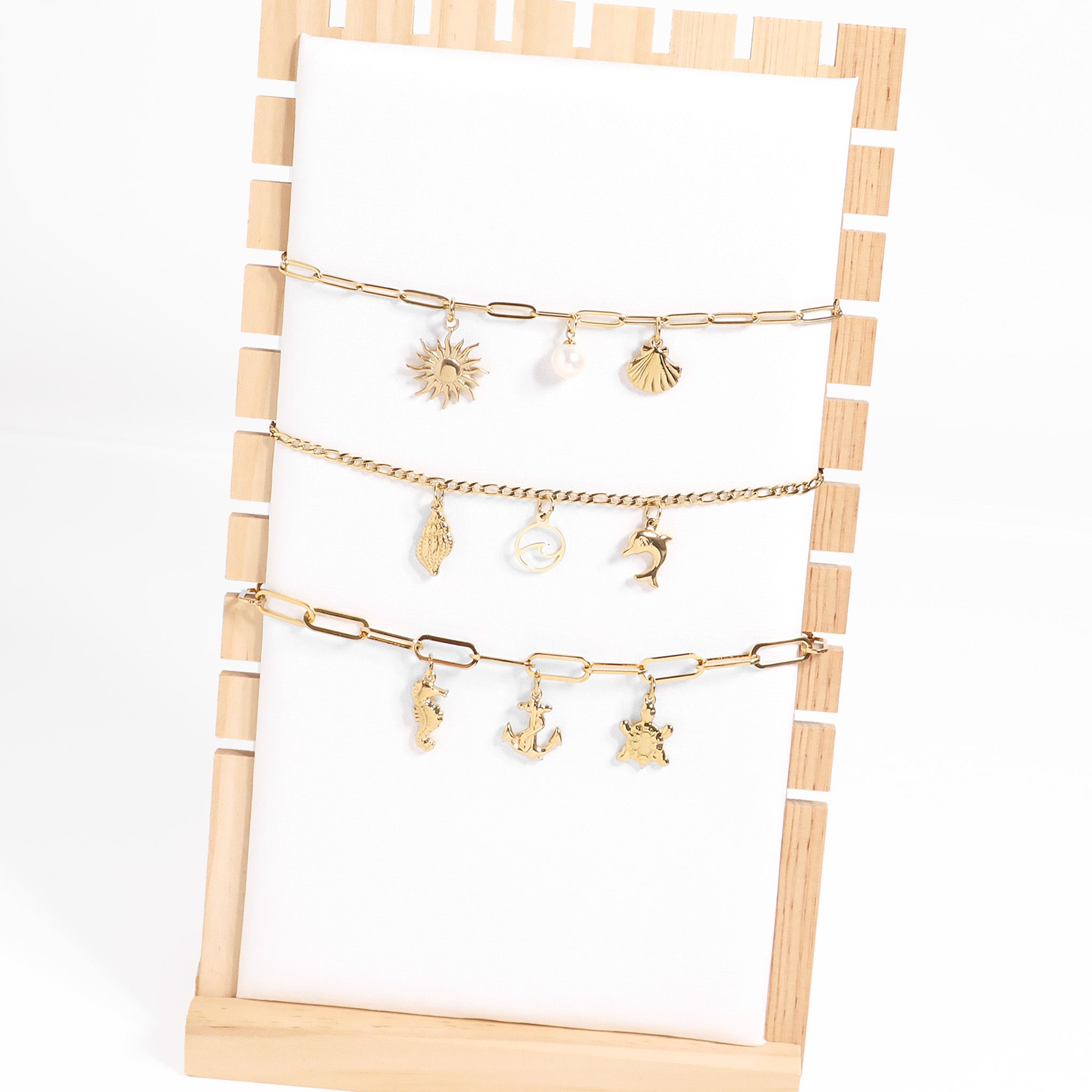 18K Gold PVD Stainless Steel Nautical Charm Set