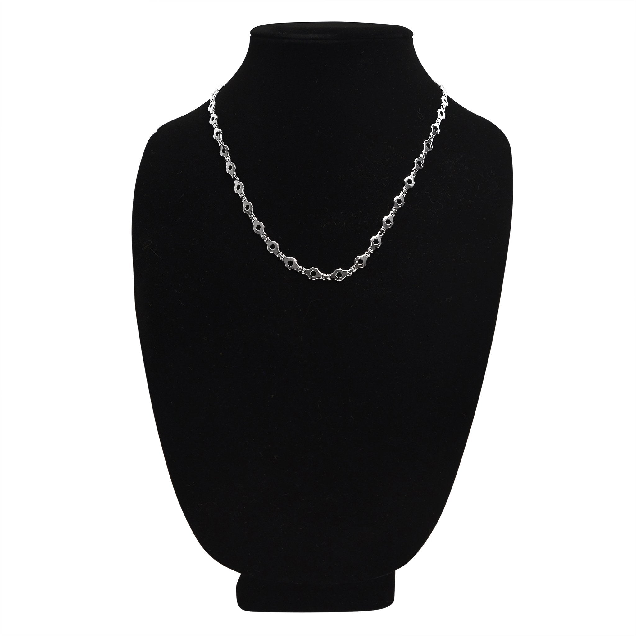Stainless Steel Hexagon Fancy Chain Necklace