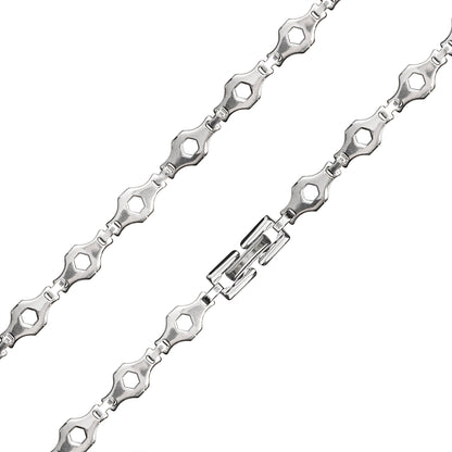 Stainless Steel Hexagon Fancy Chain Necklace