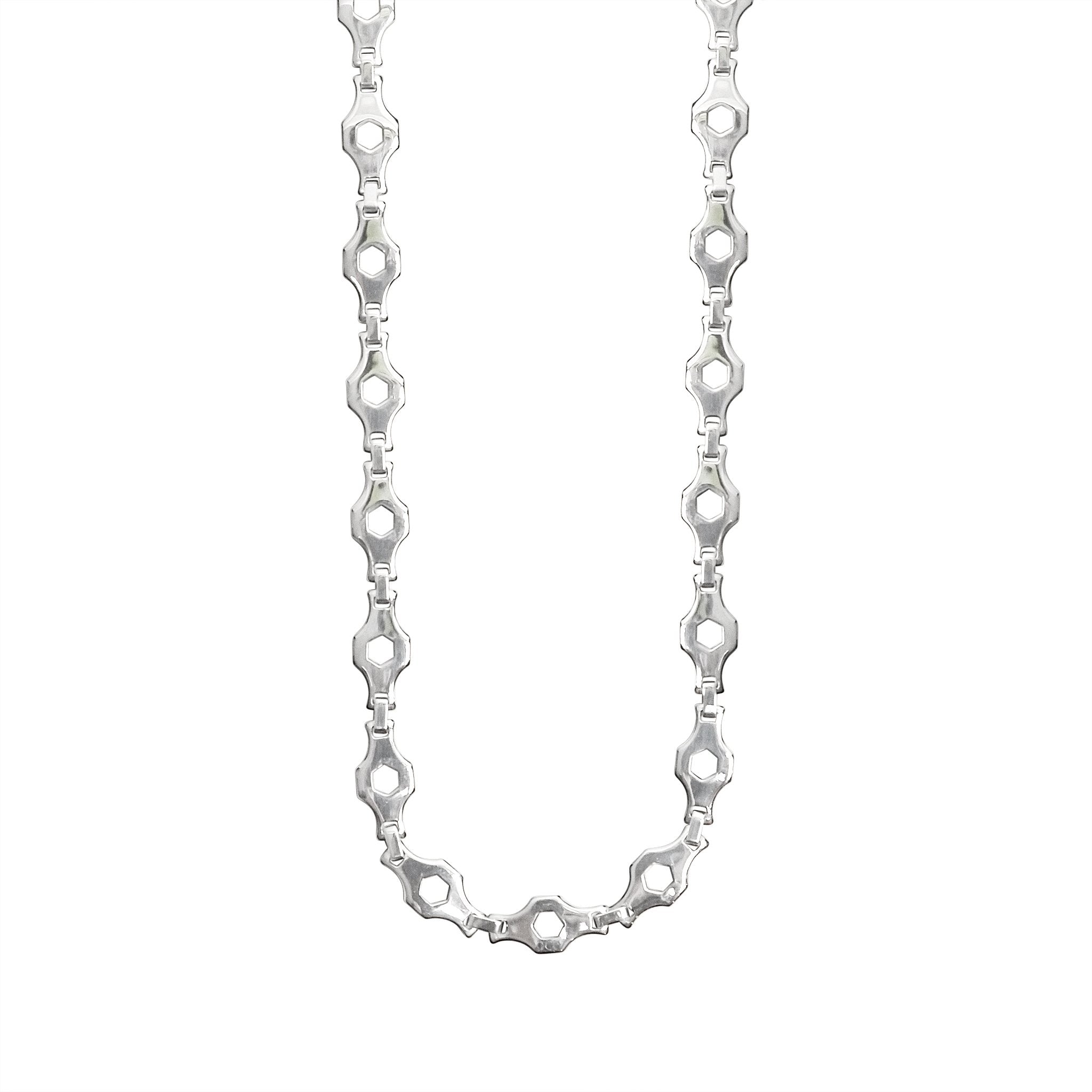 Stainless Steel Hexagon Fancy Chain Necklace