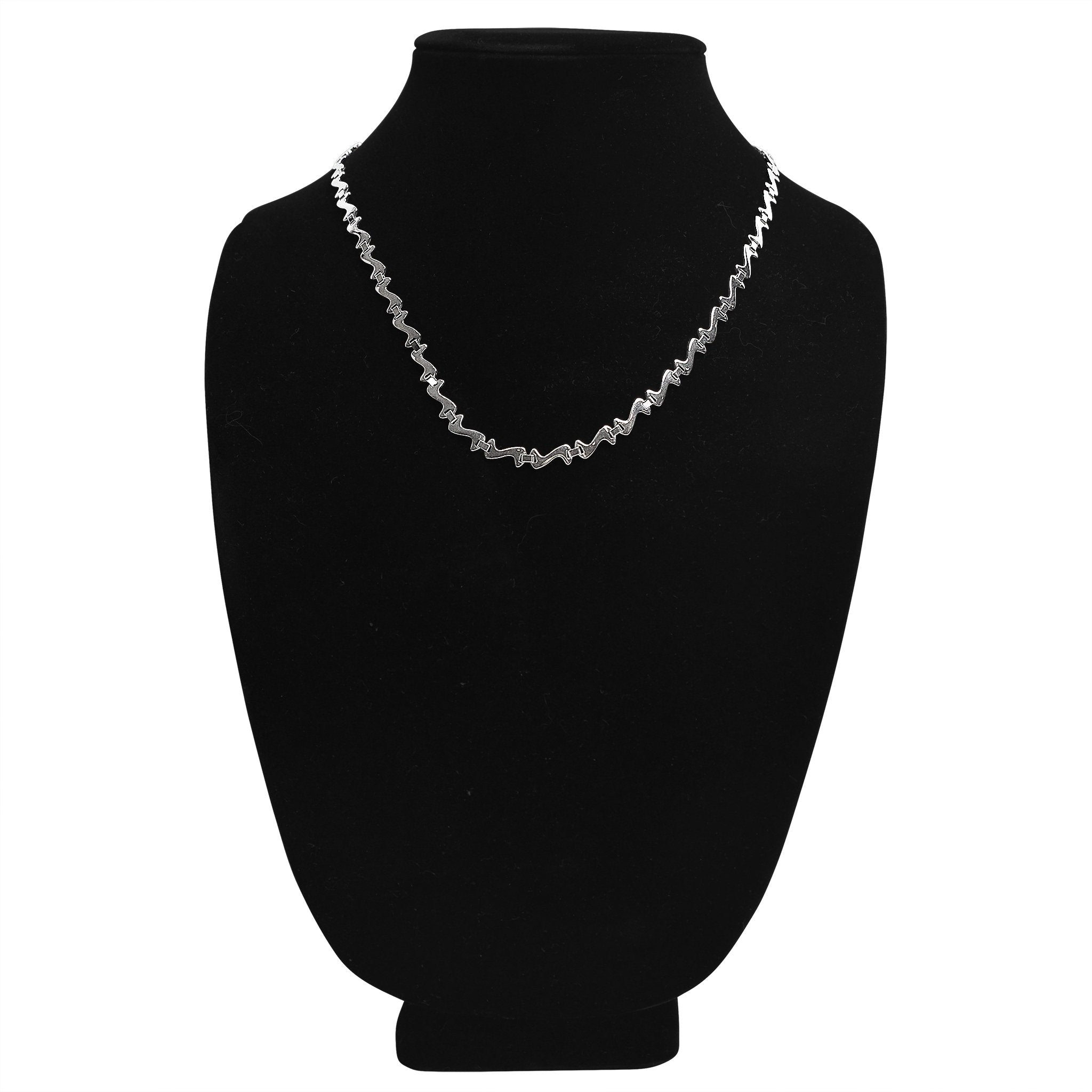 Stainless Steel Swish Wave Fancy Chain Necklace