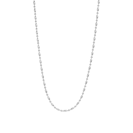 Stainless Steel Oval Beaded Necklace