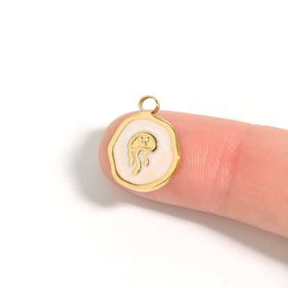 18K Gold PVD Jellyfish Epoxy Charm