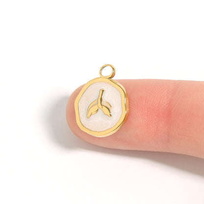 18K Gold PVD Whale Tail Epoxy Charm