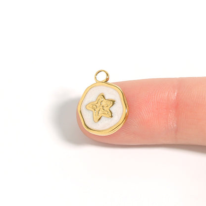 18K Gold PVD Starfish Epoxy Charm