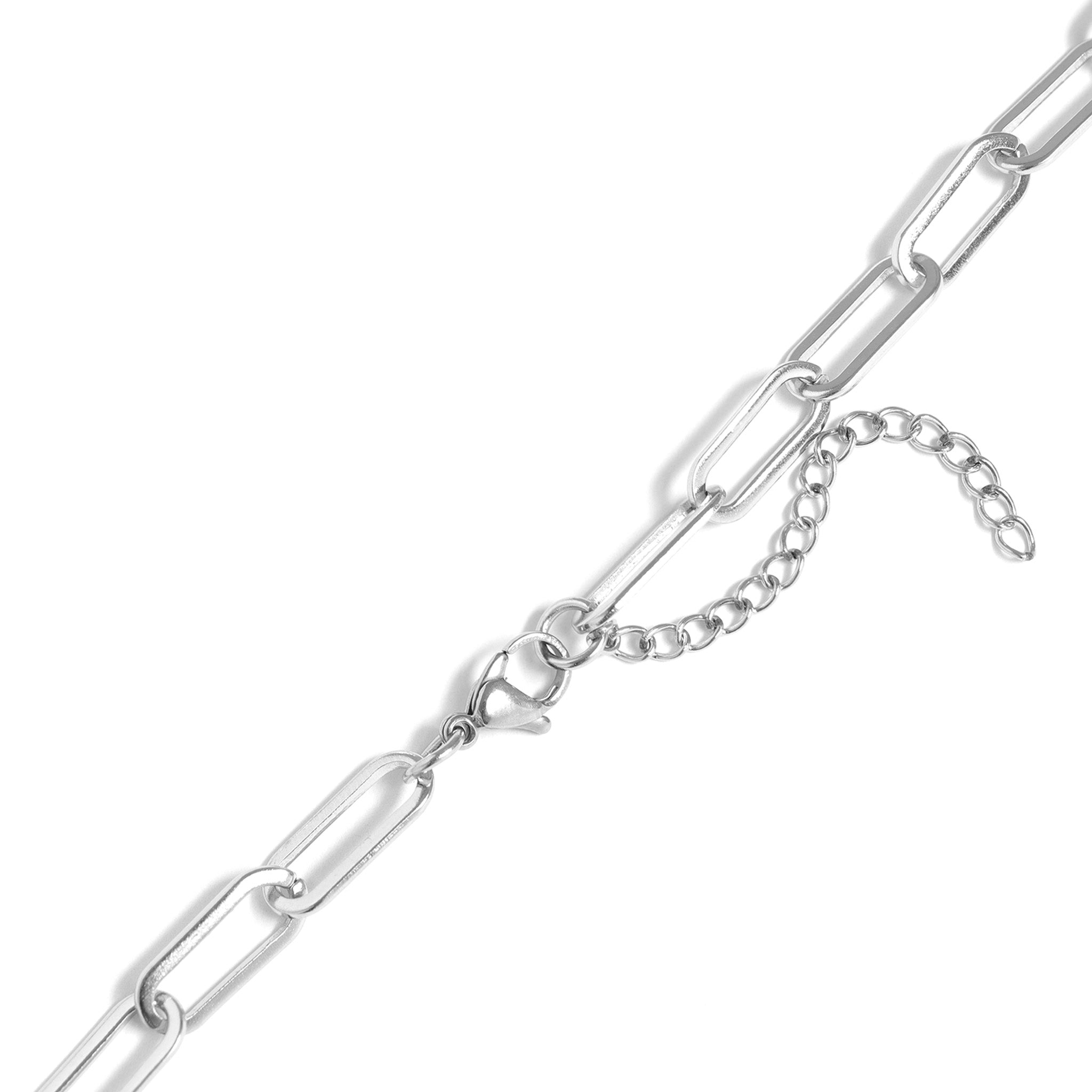 18K Gold PVD Stainless Steel Engravable Paperclip Blank Bar Necklace