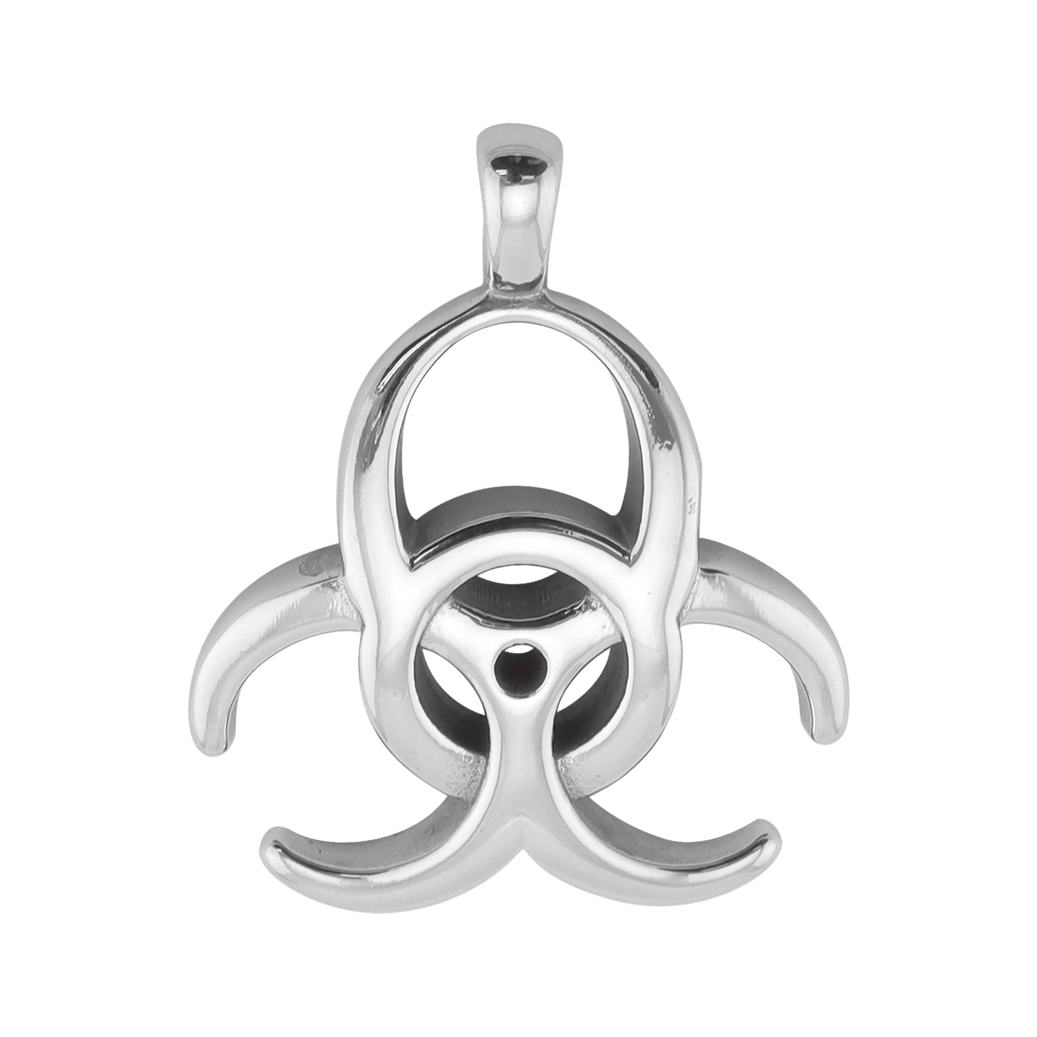 18K Gold PVD Stainless Steel Biohazard Pendant