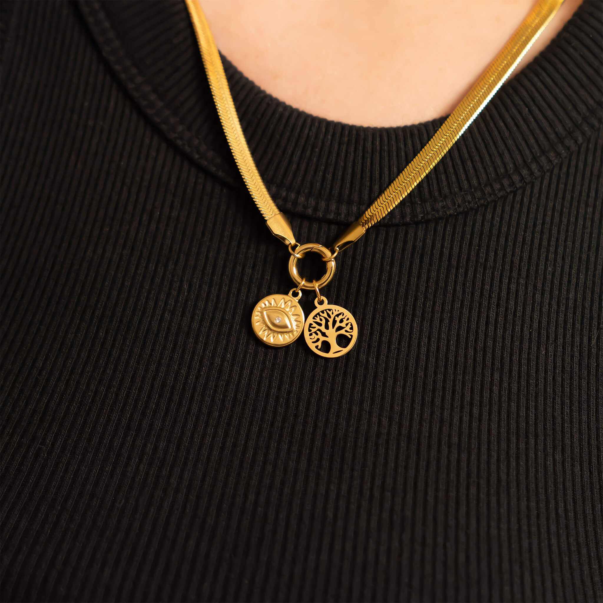 18K Gold PVD Coated Stainless Steel Tree of Life Charm
