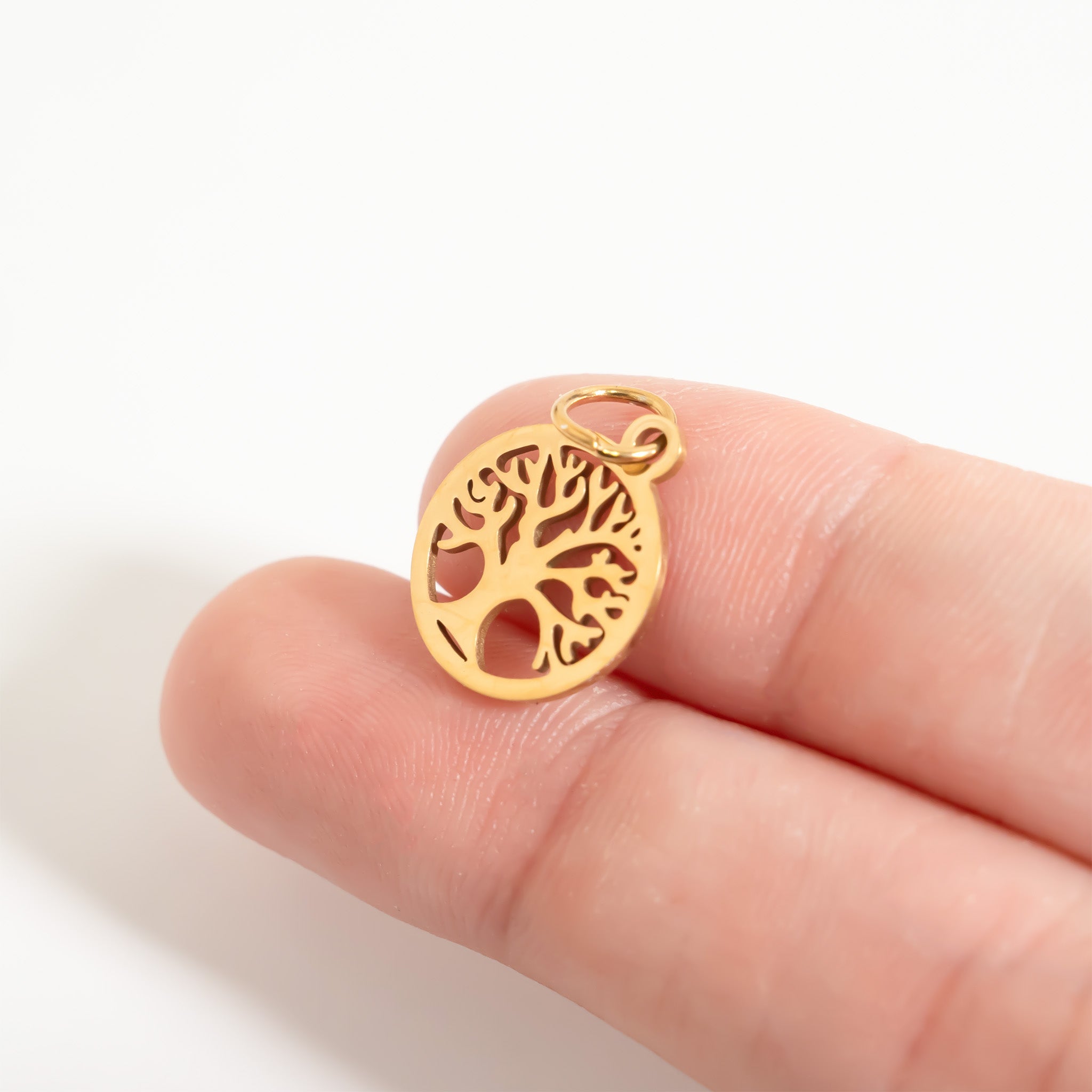 18K Gold PVD Coated Stainless Steel Tree of Life Charm