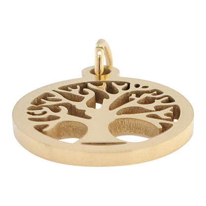 18K Gold PVD Coated Stainless Steel Tree of Life Charm