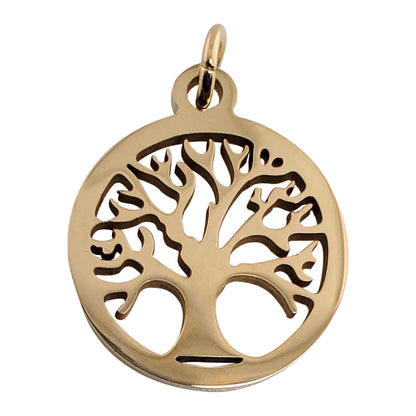 18K Gold PVD Coated Stainless Steel Tree of Life Charm
