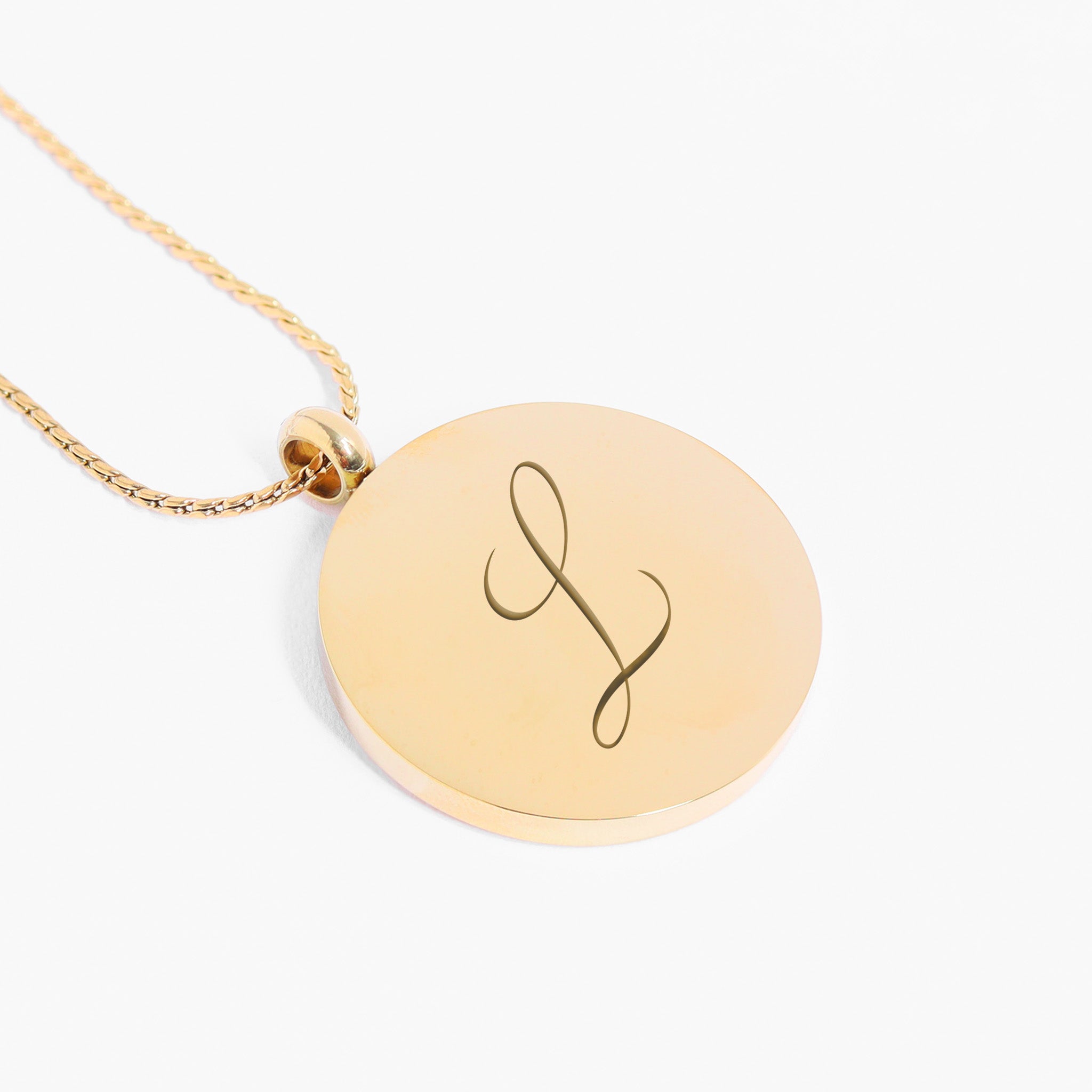 18K Gold PVD Stainless Steel Blank Round Pendant