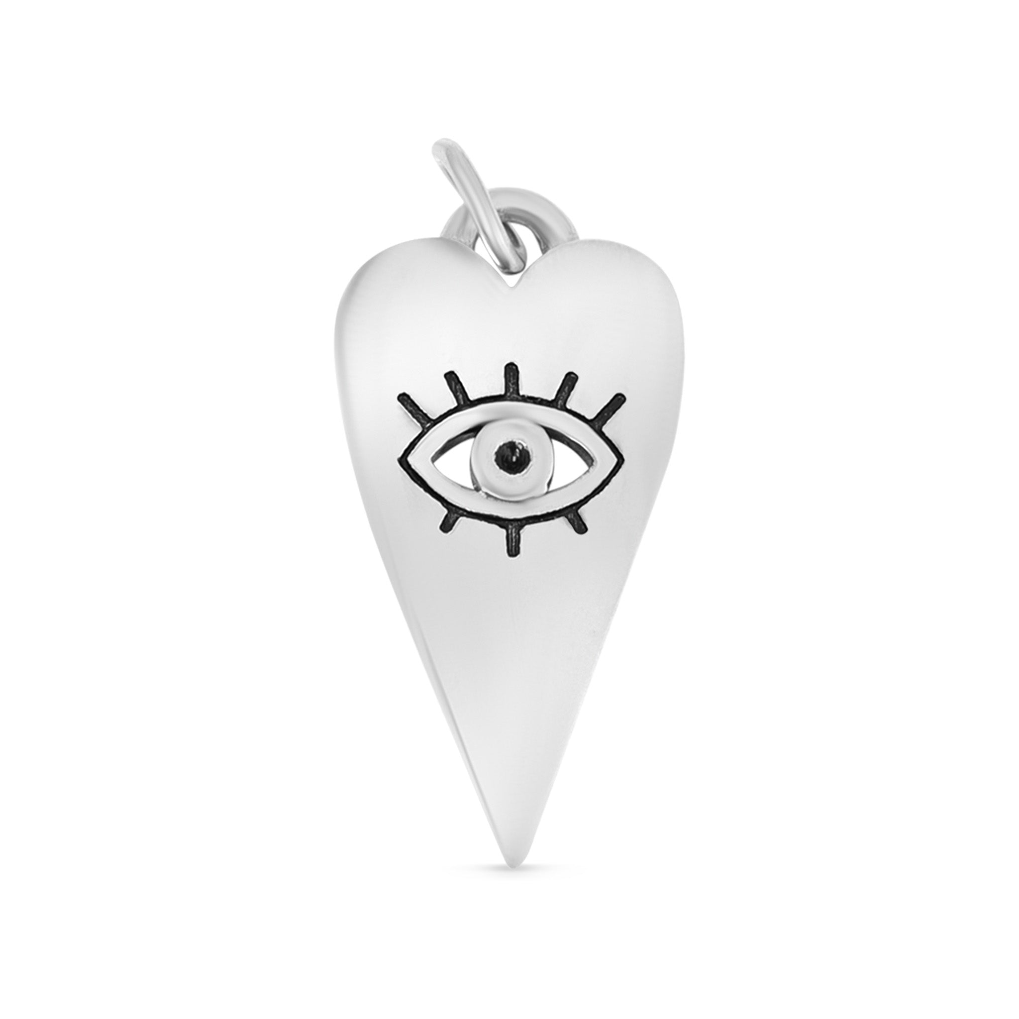 Stainless Steel Evil Eye Heart Charm