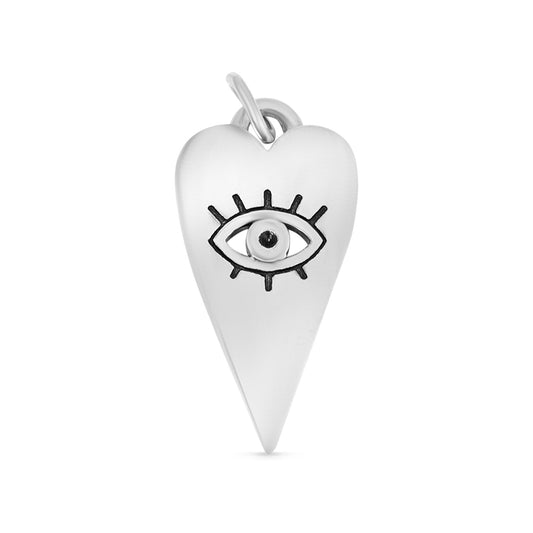 Stainless Steel Evil Eye Heart Charm