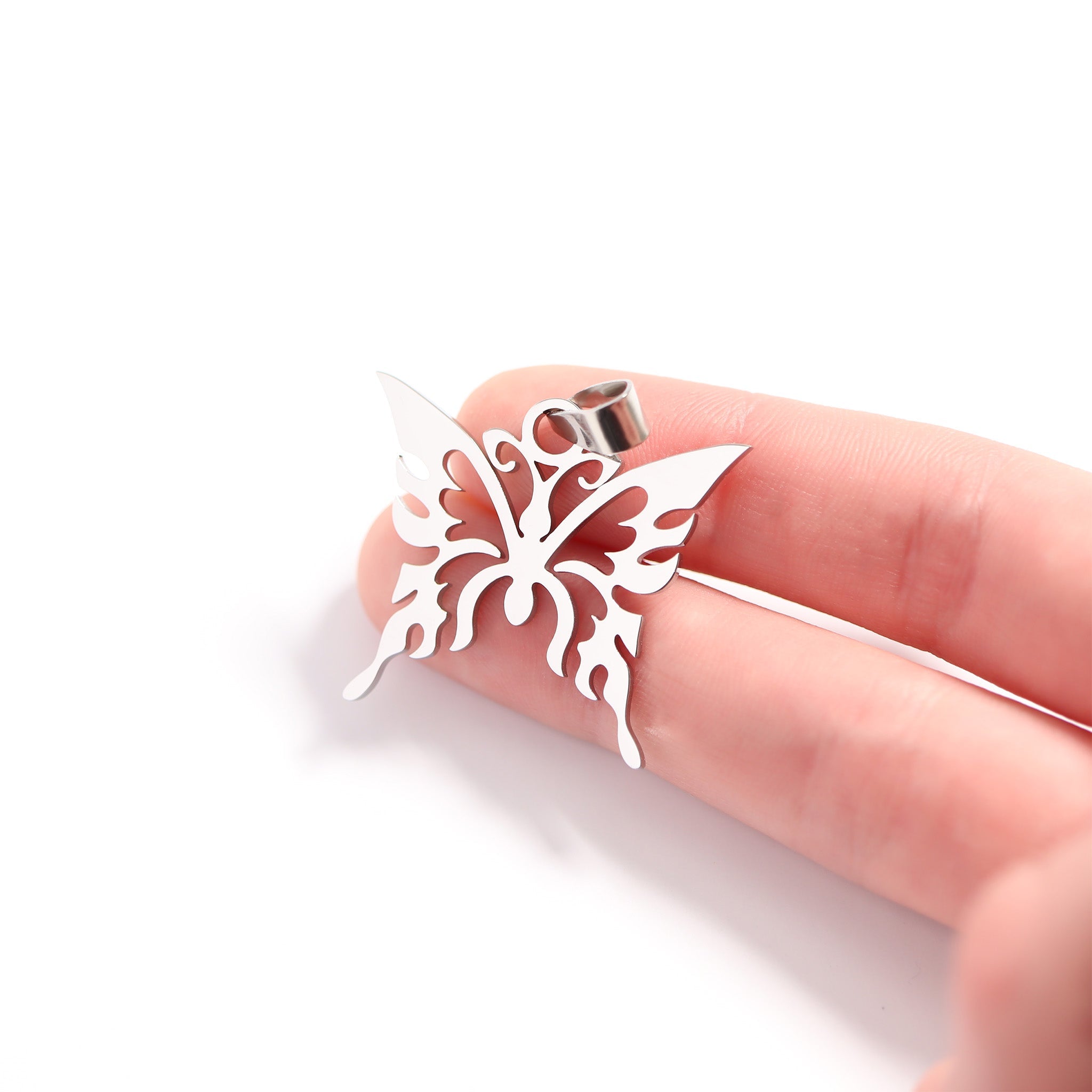 Stainless Steel Cutout Butterfly Pendant