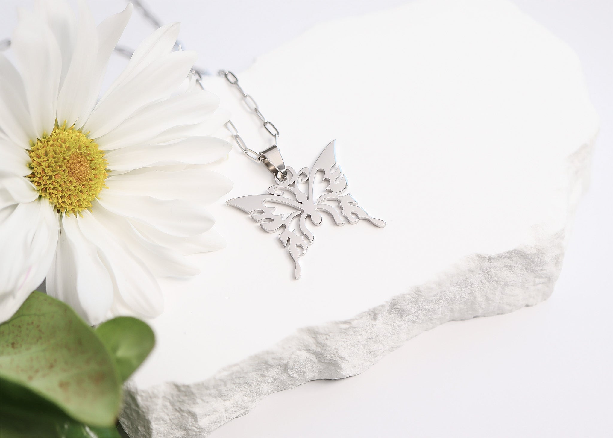 Stainless Steel Cutout Butterfly Pendant