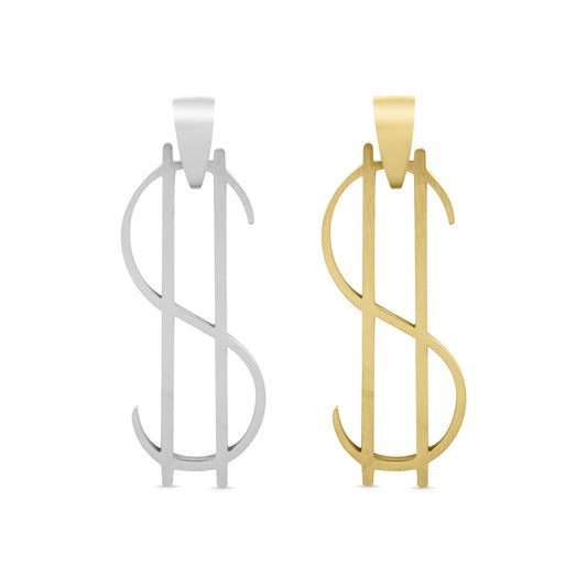 Thin Dollar Sign Stainless Steel Pendant