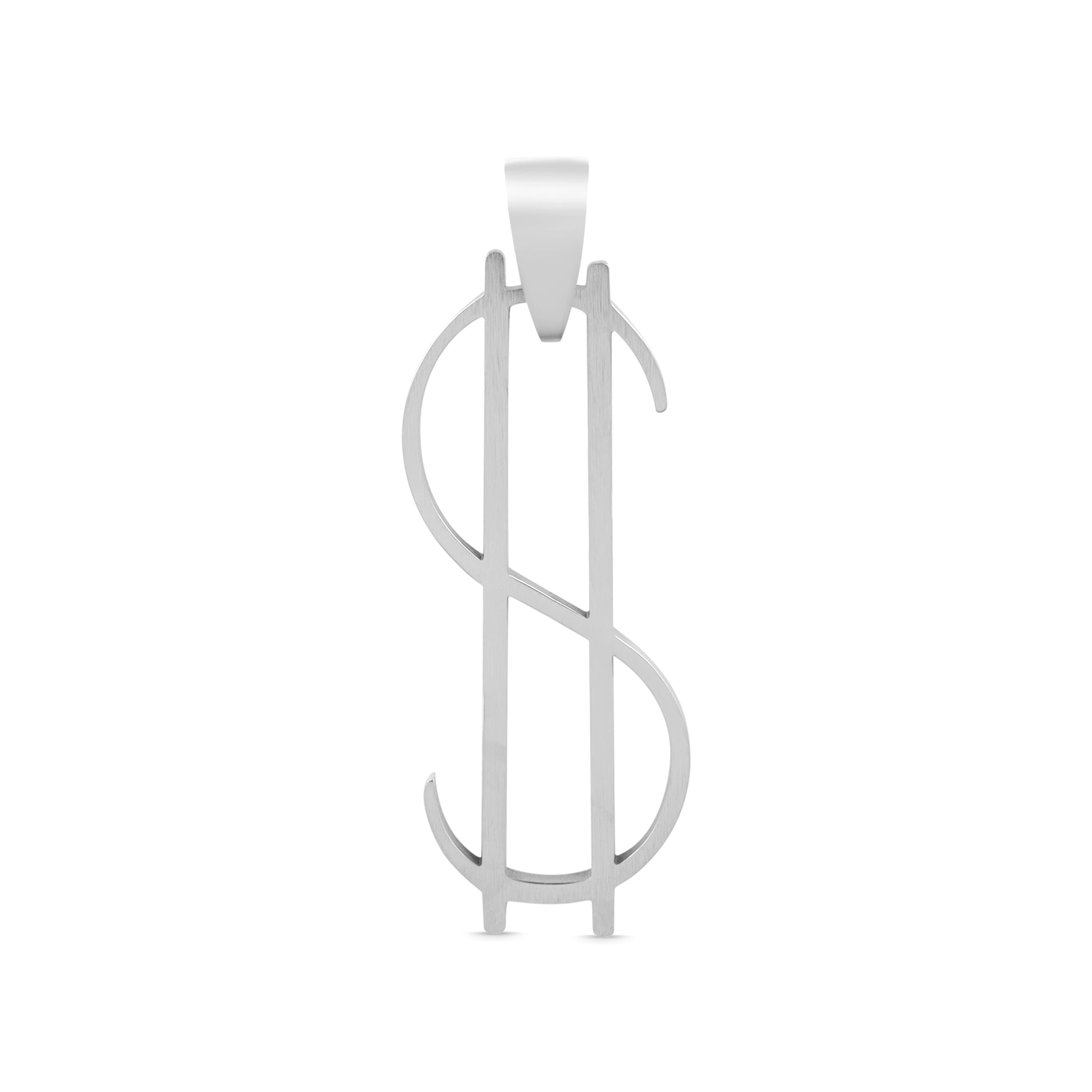 Thin Dollar Sign Stainless Steel Pendant