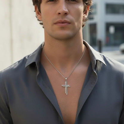 Stainless Steel Double Cross Pendant