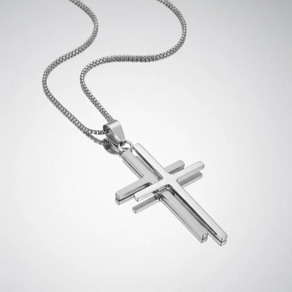 Stainless Steel Double Cross Pendant