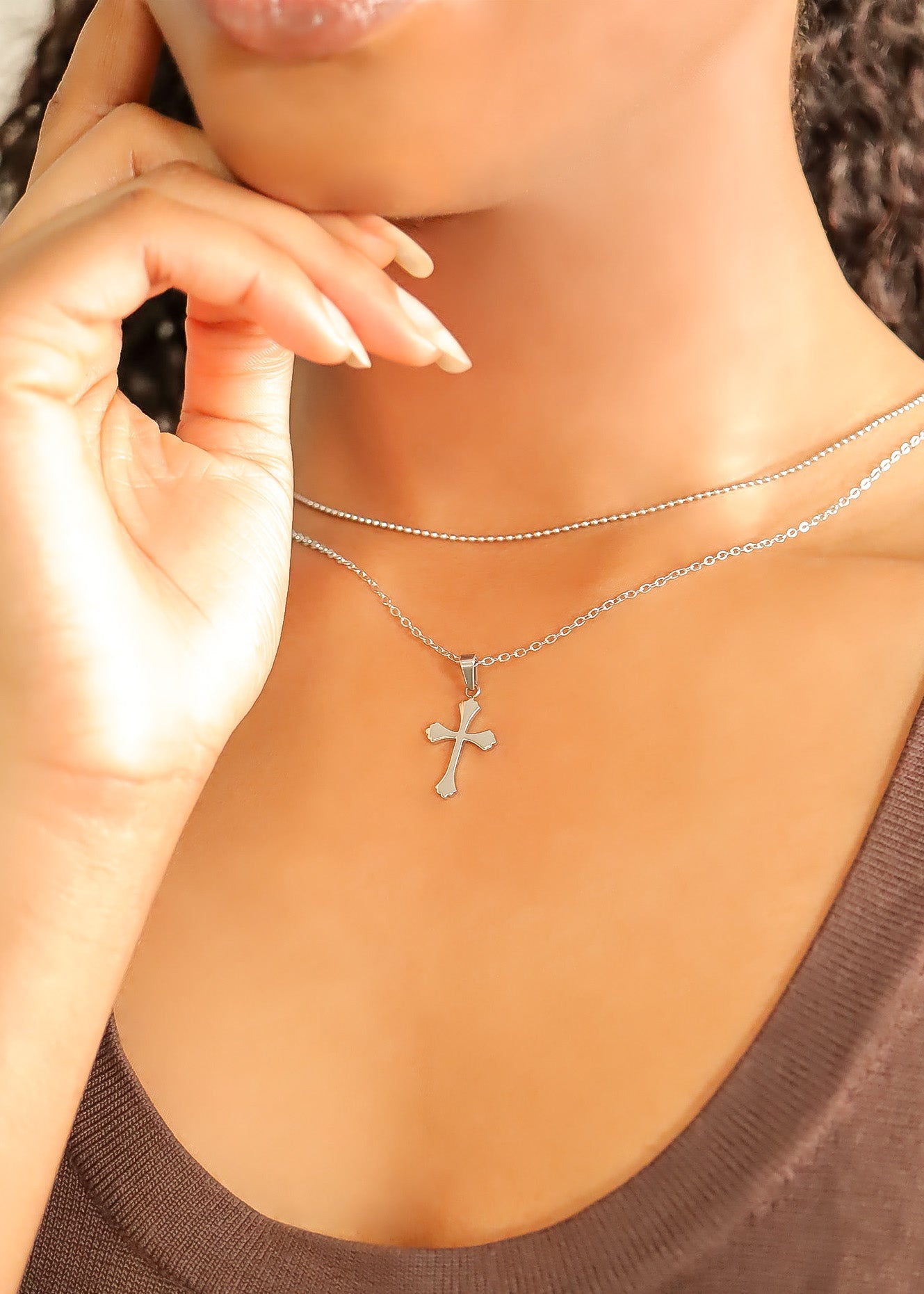 Stainless Steel Blank Cross Pendant