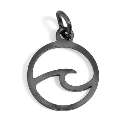 18K Gold PVD Stainless Steel Wave Charm
