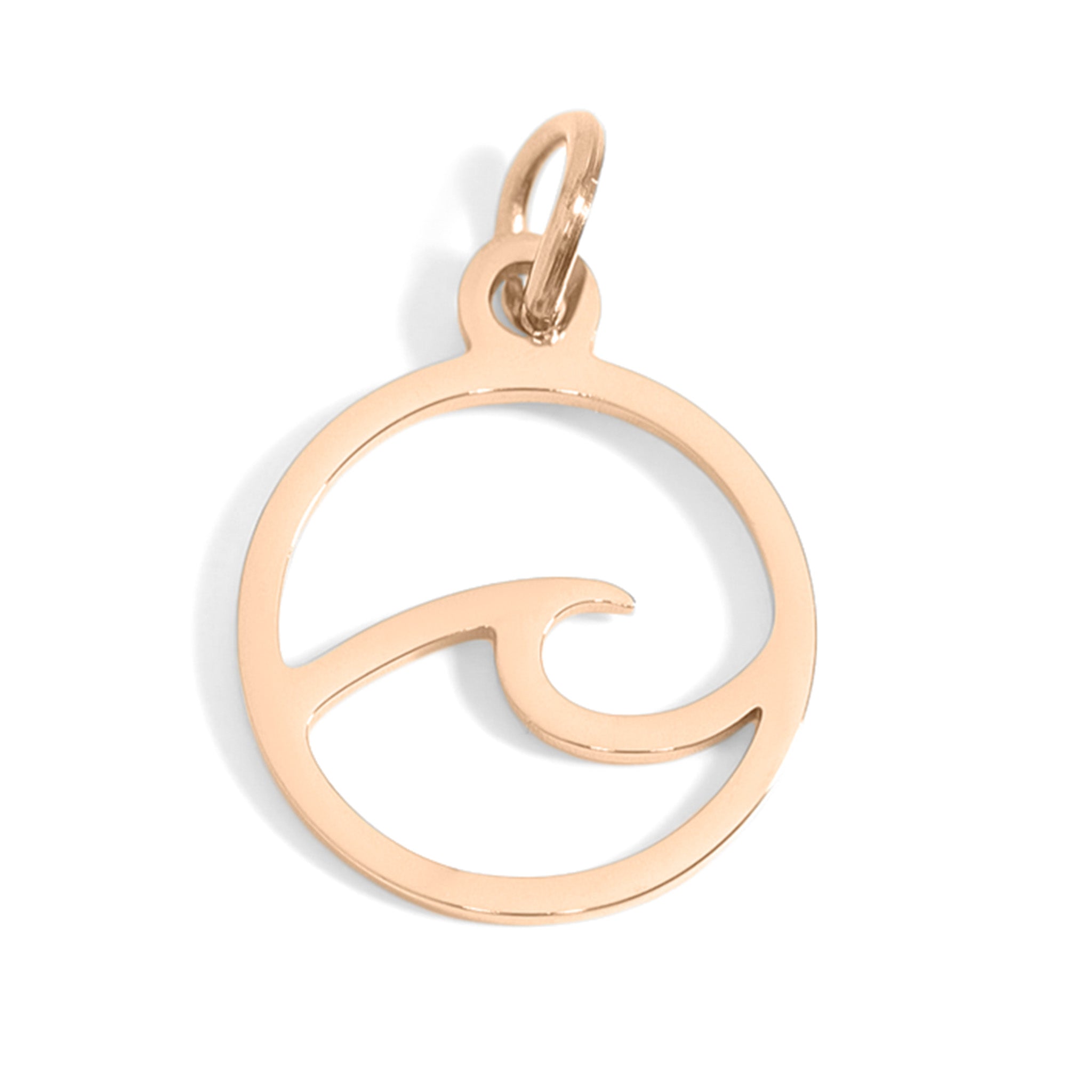 18K Gold PVD Stainless Steel Wave Charm