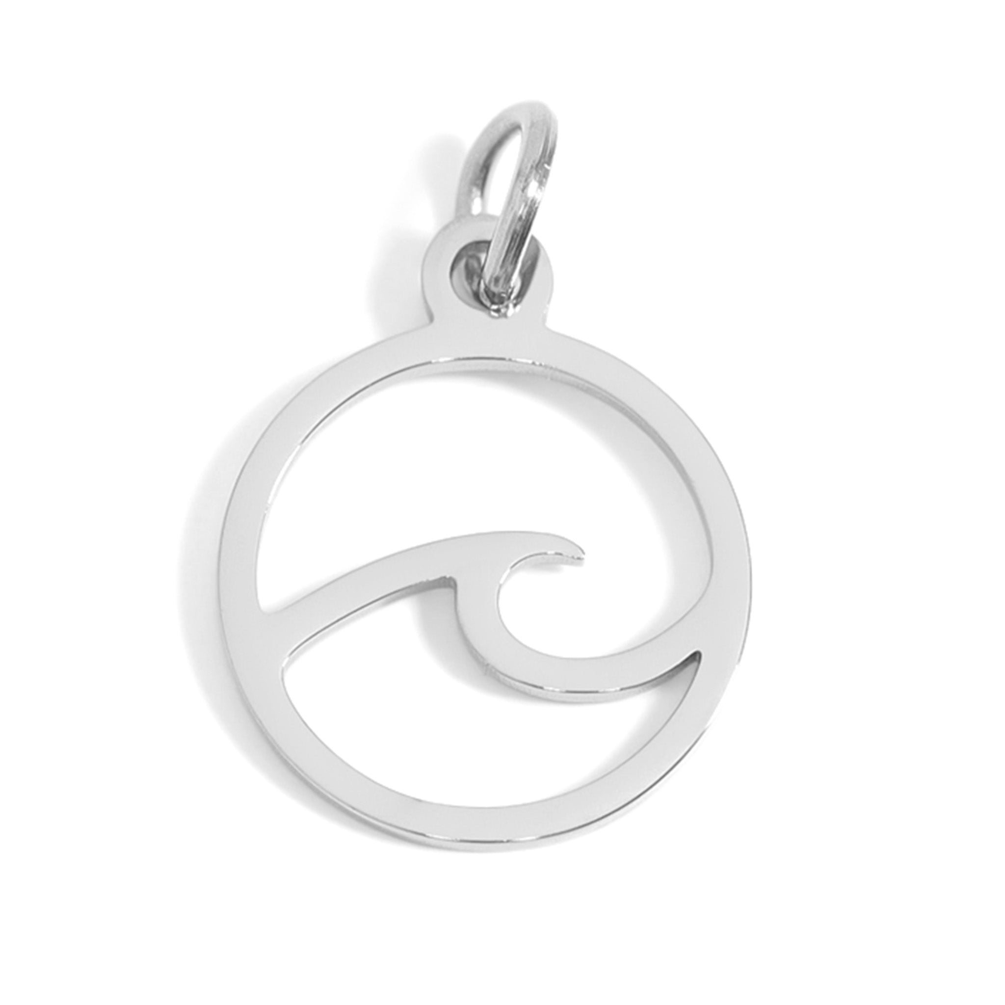 18K Gold PVD Stainless Steel Wave Charm