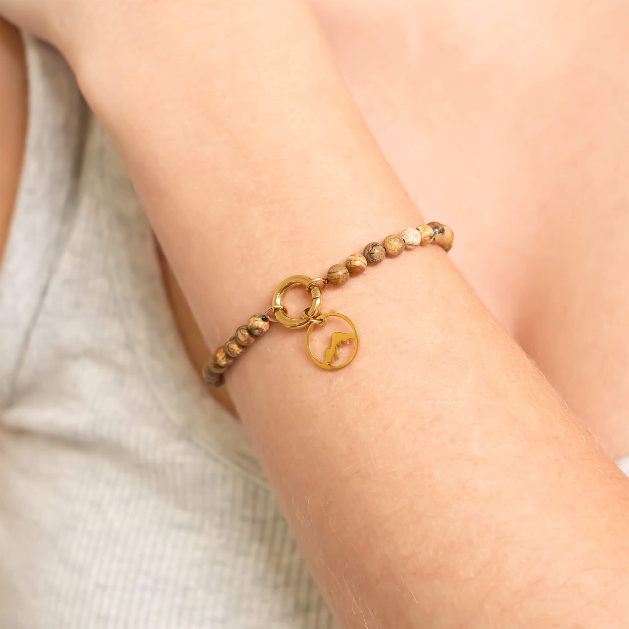 18K Gold PVD Stainless Steel Mountain Charm