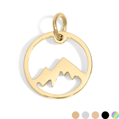 18K Gold PVD Stainless Steel Mountain Charm