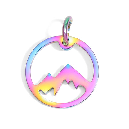 18K Gold PVD Stainless Steel Mountain Charm