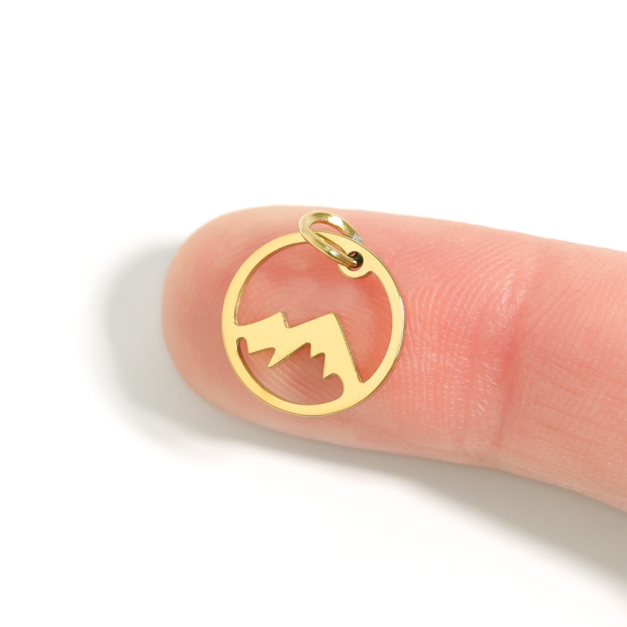 18K Gold PVD Stainless Steel Mountain Charm