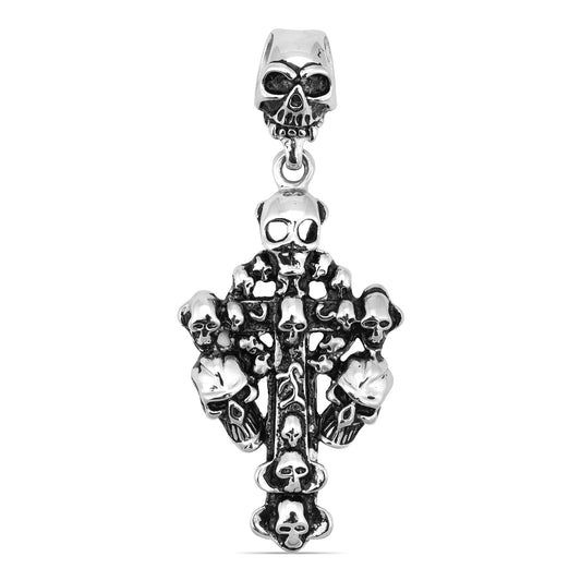 Stainless Steel Skull Celtic Cross Pendant